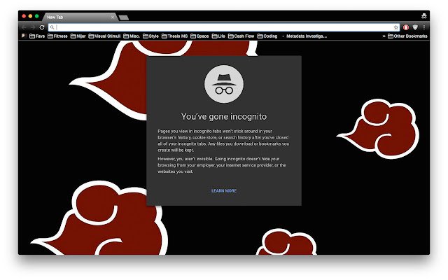 Le thème Naruto Akatsuki de la boutique en ligne Chrome sera exécuté avec OffiDocs Chromium en ligne