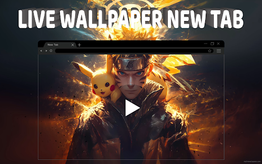 Naruto and Pikachu Live Wallpaper 4K New Tab  from Chrome web store to be run with OffiDocs Chromium online