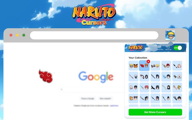 Naruto Anime Cursors מחנות האינטרנט של Chrome להפעלה עם OffiDocs Chromium באינטרנט