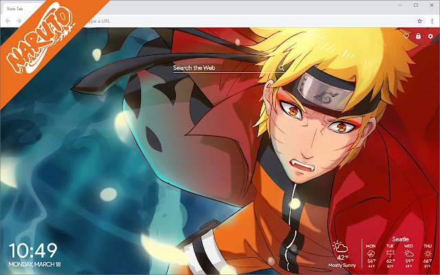 Naruto New Tab dal negozio web di Chrome per essere eseguito con OffiDocs Chromium online
