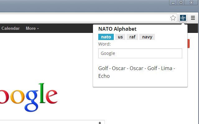 NATO Alphabet uit de Chrome-webwinkel om te worden uitgevoerd met OffiDocs Chromium online
