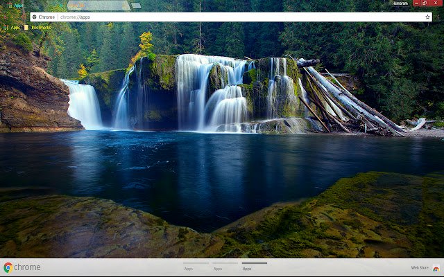 Chrome 网上商店的 Nature Waterfall 将与 OffiDocs Chromium 在线一起运行