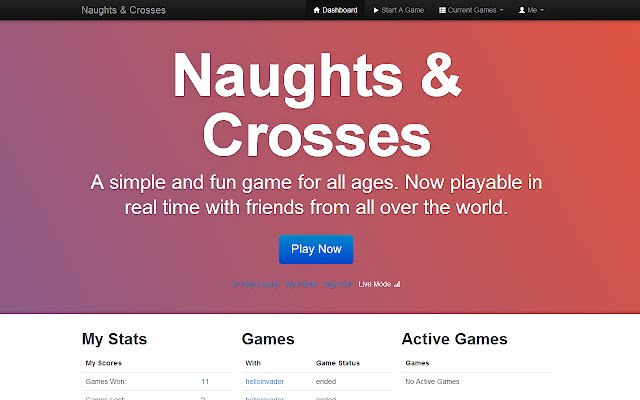 Naughts  Crosses  from Chrome web store to be run with OffiDocs Chromium online