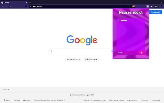 Nausea addict  from Chrome web store to be run with OffiDocs Chromium online