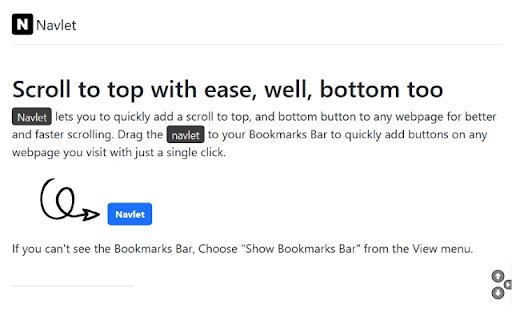 Navlet Scroll to top and bottom  from Chrome web store to be run with OffiDocs Chromium online