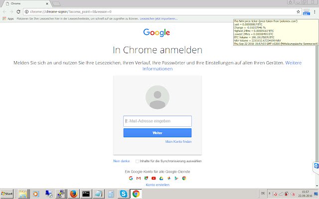 NAV Price ticker Poloniex  from Chrome web store to be run with OffiDocs Chromium online