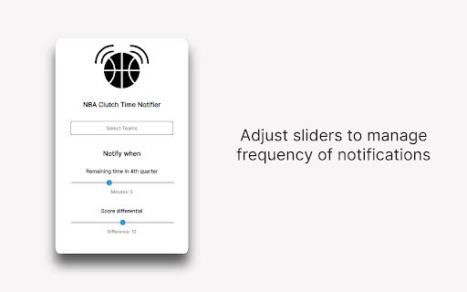 NBA Clutch Time Notifier  from Chrome web store to be run with OffiDocs Chromium online