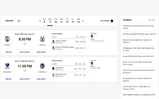 Tiện ích mở rộng chuyển đổi múi giờ NBA.com từ cửa hàng Chrome trực tuyến sẽ được chạy với OffiDocs Chrome trực tuyến