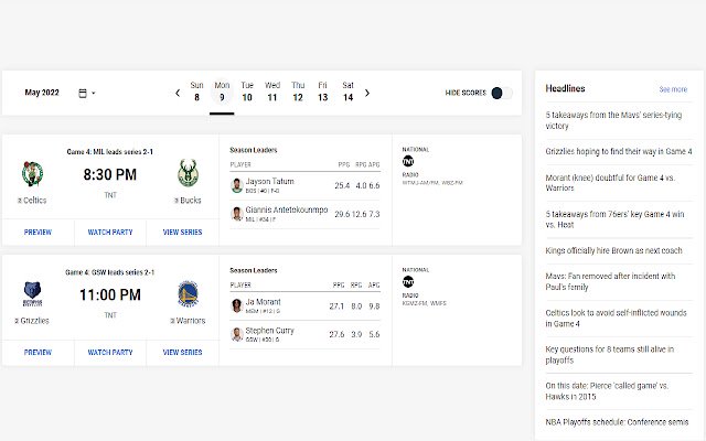 NBA.com Timezone Converter Extension  from Chrome web store to be run with OffiDocs Chromium online