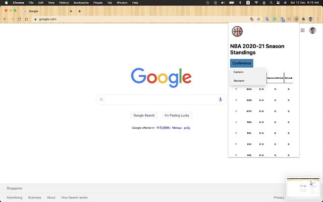 Ekstensi NBA Standings dari toko web Chrome untuk dijalankan dengan OffiDocs Chromium online