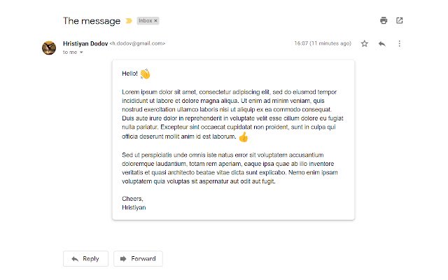 Nette berichten voor Gmail uit de Chrome-webwinkel om te worden uitgevoerd met OffiDocs Chromium online