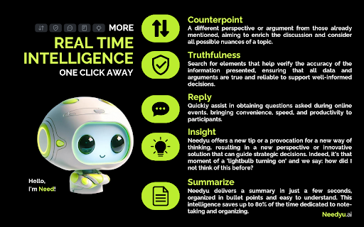 Needyu.ai Meeting Copilot  from Chrome web store to be run with OffiDocs Chromium online