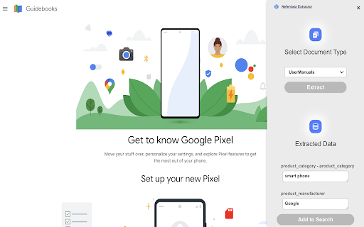 Neferdata Extractor  from Chrome web store to be run with OffiDocs Chromium online