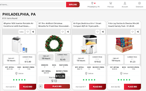 Nellis Auction Add ons  from Chrome web store to be run with OffiDocs Chromium online