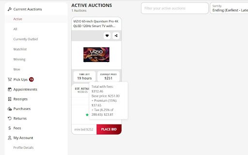 Nellis Auction Helper  from Chrome web store to be run with OffiDocs Chromium online