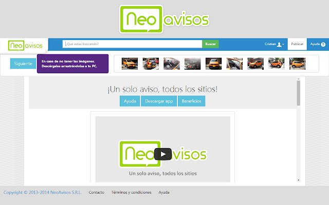 NeoAvisos từ cửa hàng Chrome trực tuyến sẽ được chạy trực tuyến với OffiDocs Chrome