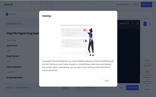 NeoExamShield  from Chrome web store to be run with OffiDocs Chromium online