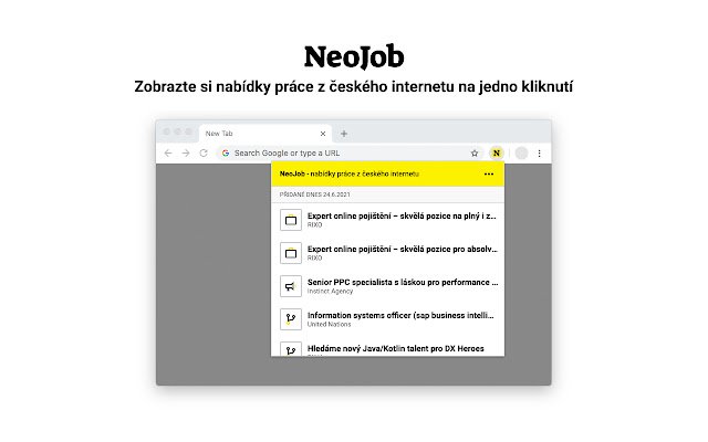 NeoJob dal Chrome Web Store da eseguire con OffiDocs Chromium online