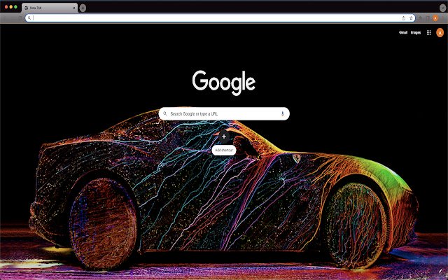 Motyw Neon Ferrari ze sklepu internetowego Chrome można uruchamiać za pomocą OffiDocs Chromium online