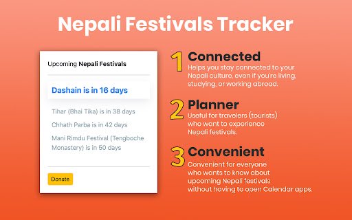 Nepali Festivals Tracker  from Chrome web store to be run with OffiDocs Chromium online