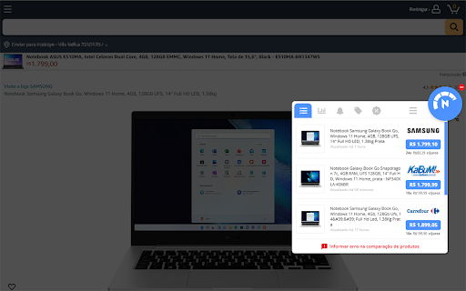 Nerizômetro  from Chrome web store to be run with OffiDocs Chromium online