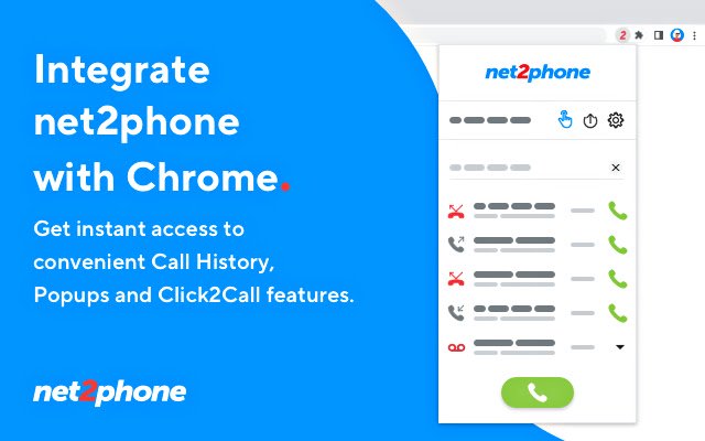 net2phone Click to Call depuis la boutique en ligne Chrome à exécuter avec OffiDocs Chromium en ligne