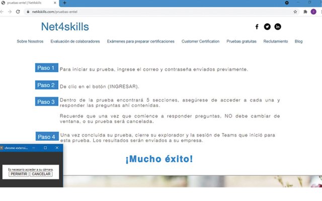 El monitor Net4skills de la tienda web de Chrome se ejecutará con OffiDocs Chromium en línea