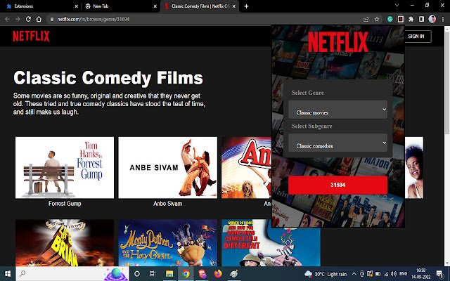 รหัส Netflix จาก Chrome เว็บสโตร์ที่จะใช้งานร่วมกับ OffiDocs Chromium ทางออนไลน์