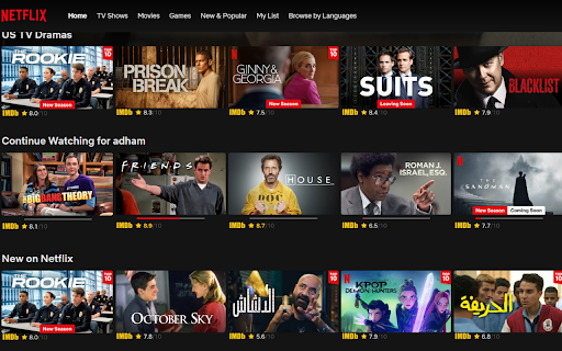 Netflix IMDb ratings  from Chrome web store to be run with OffiDocs Chromium online