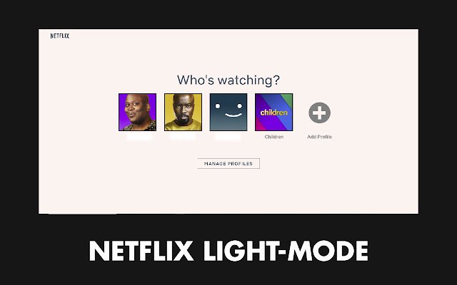Netflix Light Mode  from Chrome web store to be run with OffiDocs Chromium online