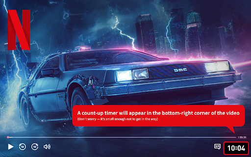 Netflix WatchParty Time Counter  from Chrome web store to be run with OffiDocs Chromium online