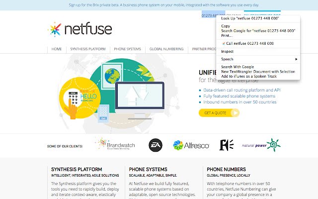 Netfuse Click to Call 从 Chrome 网上应用店与 OffiDocs Chromium 在线运行