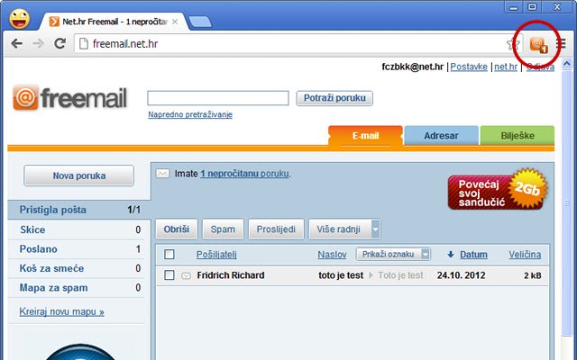 Net.hr Freemail  from Chrome web store to be run with OffiDocs Chromium online