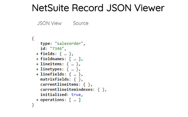 NetSuite Record JSON Viewer from Chrome web store to be run with OffiDocs Chromium online NetSuite Record JSON Viewer from Chrome web store to be run with OffiDocs Chromium online