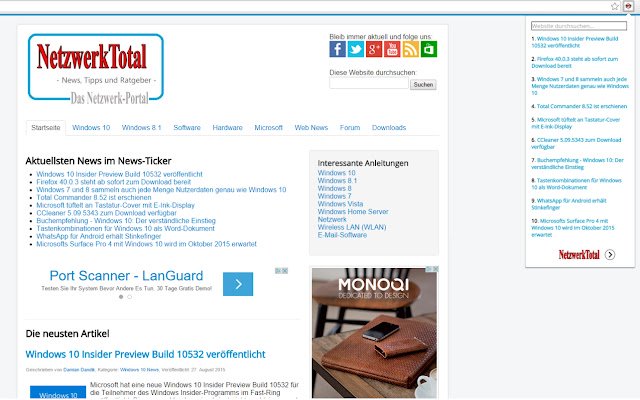 NetzwerkTotal News  from Chrome web store to be run with OffiDocs Chromium online
