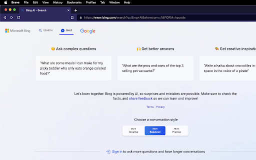New Bing Anywhere (Bing Chat GPT 4)  from Chrome web store to be run with OffiDocs Chromium online