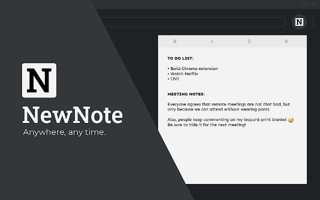 NewNote من متجر Chrome الإلكتروني ليتم تشغيله مع OffiDocs Chromium عبر الإنترنت