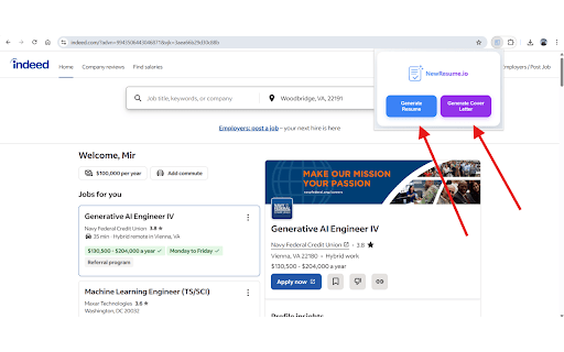 NewResume.io  from Chrome web store to be run with OffiDocs Chromium online