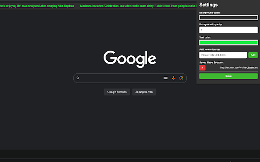 newsbar  from Chrome web store to be run with OffiDocs Chromium online
