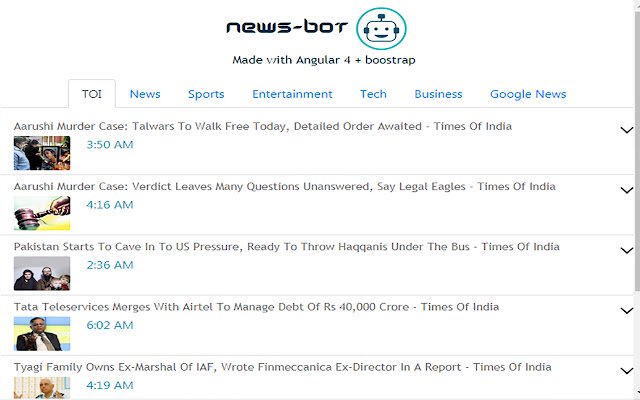 News Bot  from Chrome web store to be run with OffiDocs Chromium online