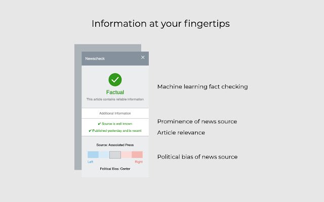 NewsCheck  from Chrome web store to be run with OffiDocs Chromium online