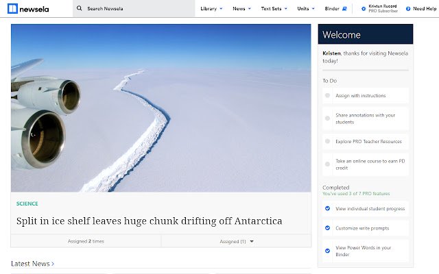 Newsela dal Chrome Web Store da eseguire con OffiDocs Chromium online