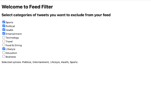 Newsfeed Filter  from Chrome web store to be run with OffiDocs Chromium online