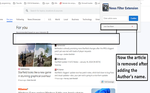 News Filter for Google News  from Chrome web store to be run with OffiDocs Chromium online