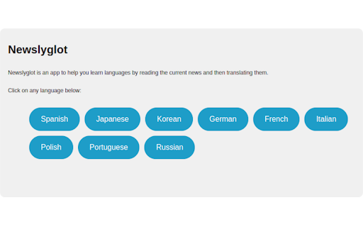 Newslyglot  from Chrome web store to be run with OffiDocs Chromium online