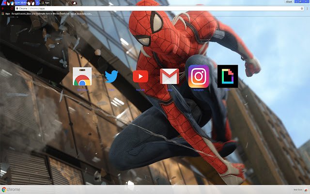مرد عنکبوتی جدید | Theme Peter Parker 2017 از فروشگاه وب کروم با OffiDocs Chromium به صورت آنلاین اجرا می شود