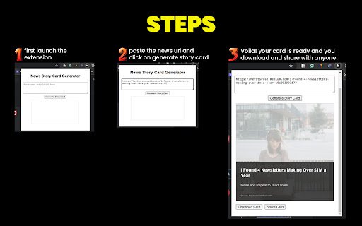News Story Card Generator  from Chrome web store to be run with OffiDocs Chromium online