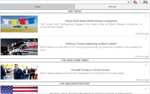 News Tracker dal Chrome Web Store da eseguire con OffiDocs Chromium online