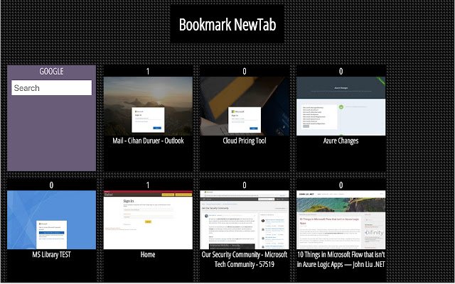 NewTabBookmarks  from Chrome web store to be run with OffiDocs Chromium online