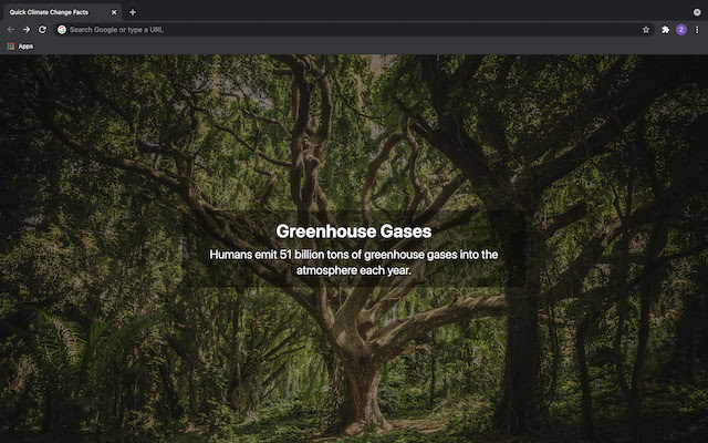 New Tab Climate Change Facts  from Chrome web store to be run with OffiDocs Chromium online